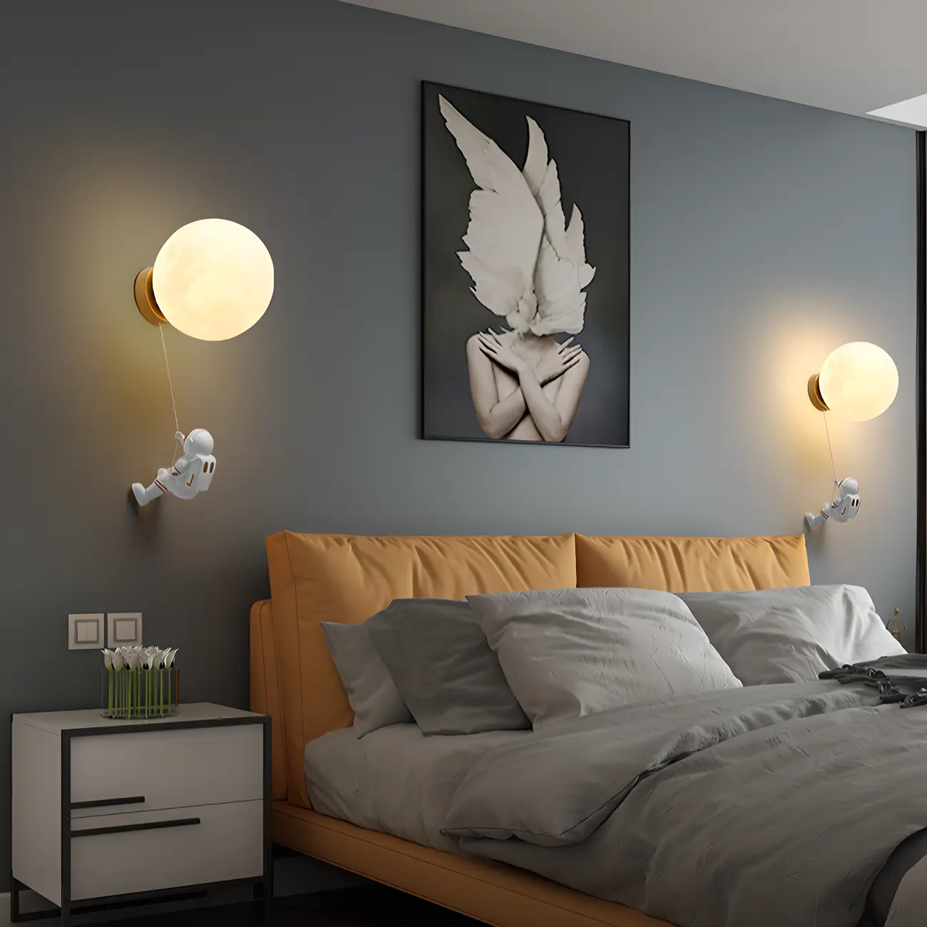 Kids Space-Themed Wall Light with Astronaut Design Image - 5 | homeyfad