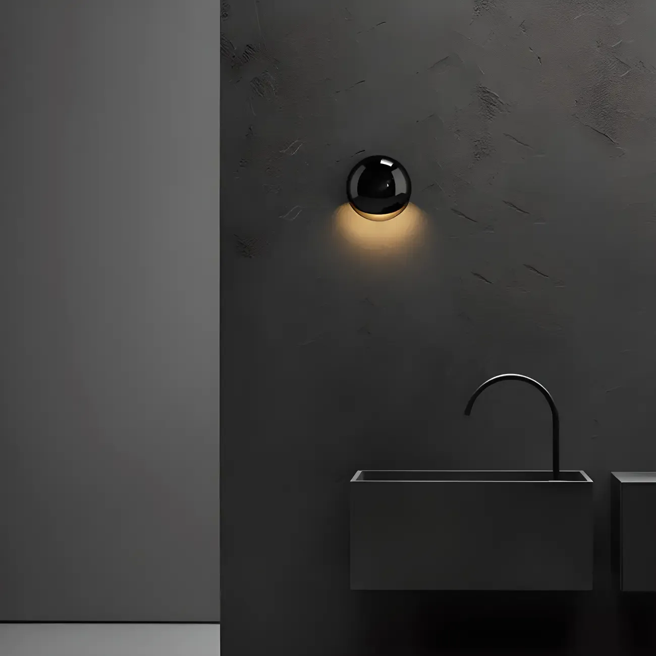 Modern Metallic Spherical 1-Light Wall Sconce Image - 1