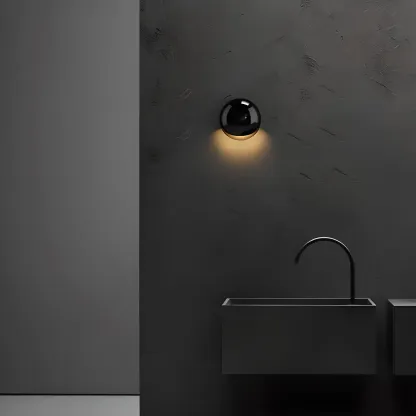 Modern Metallic Spherical 1-Light Wall Sconce Image - 1