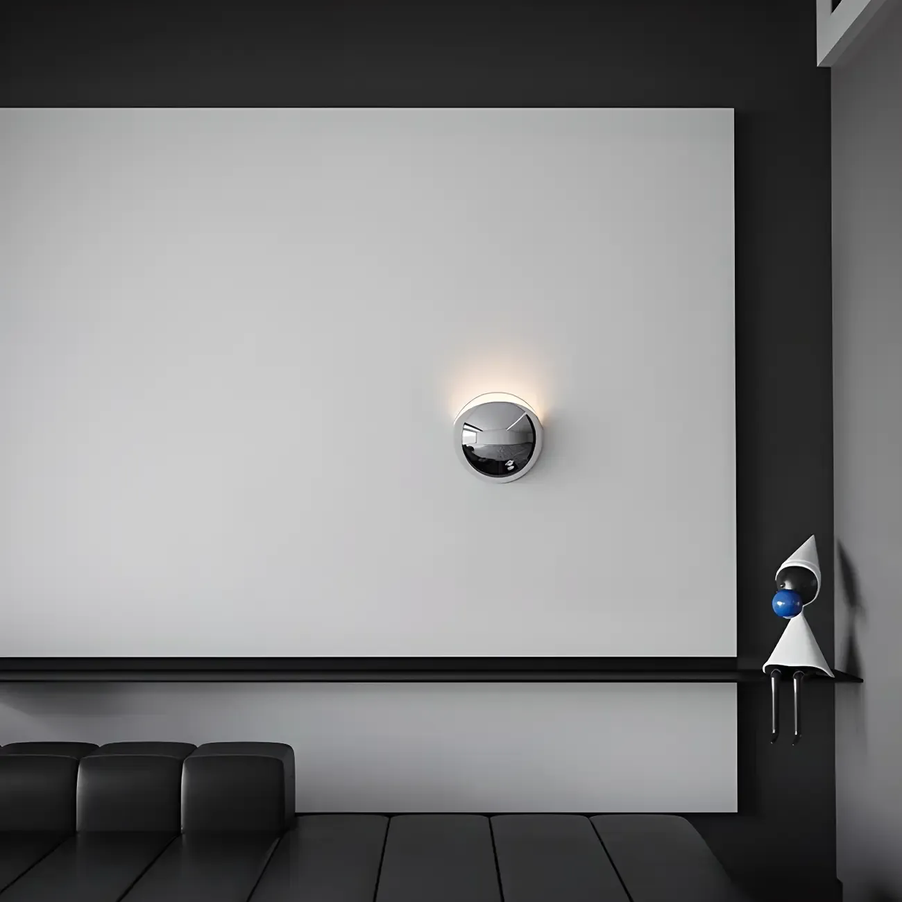 Modern Metallic Spherical 1-Light Wall Sconce Image - 2