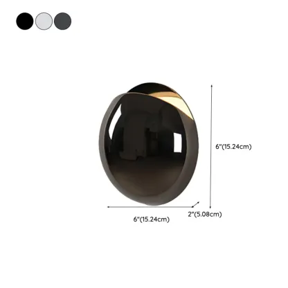 Modern Metallic Spherical 1-Light Wall Sconce #size