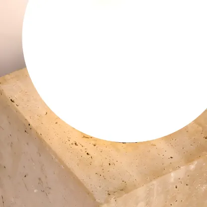 Modern Stone Beige Cube with Globe Wall Sconce Image - 9