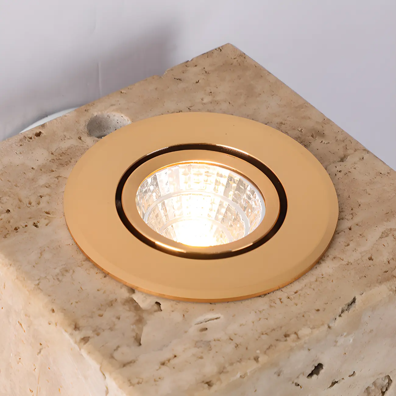 Modern Stone Beige Cube with Globe Wall Sconce Image - 10 | homeyfad
