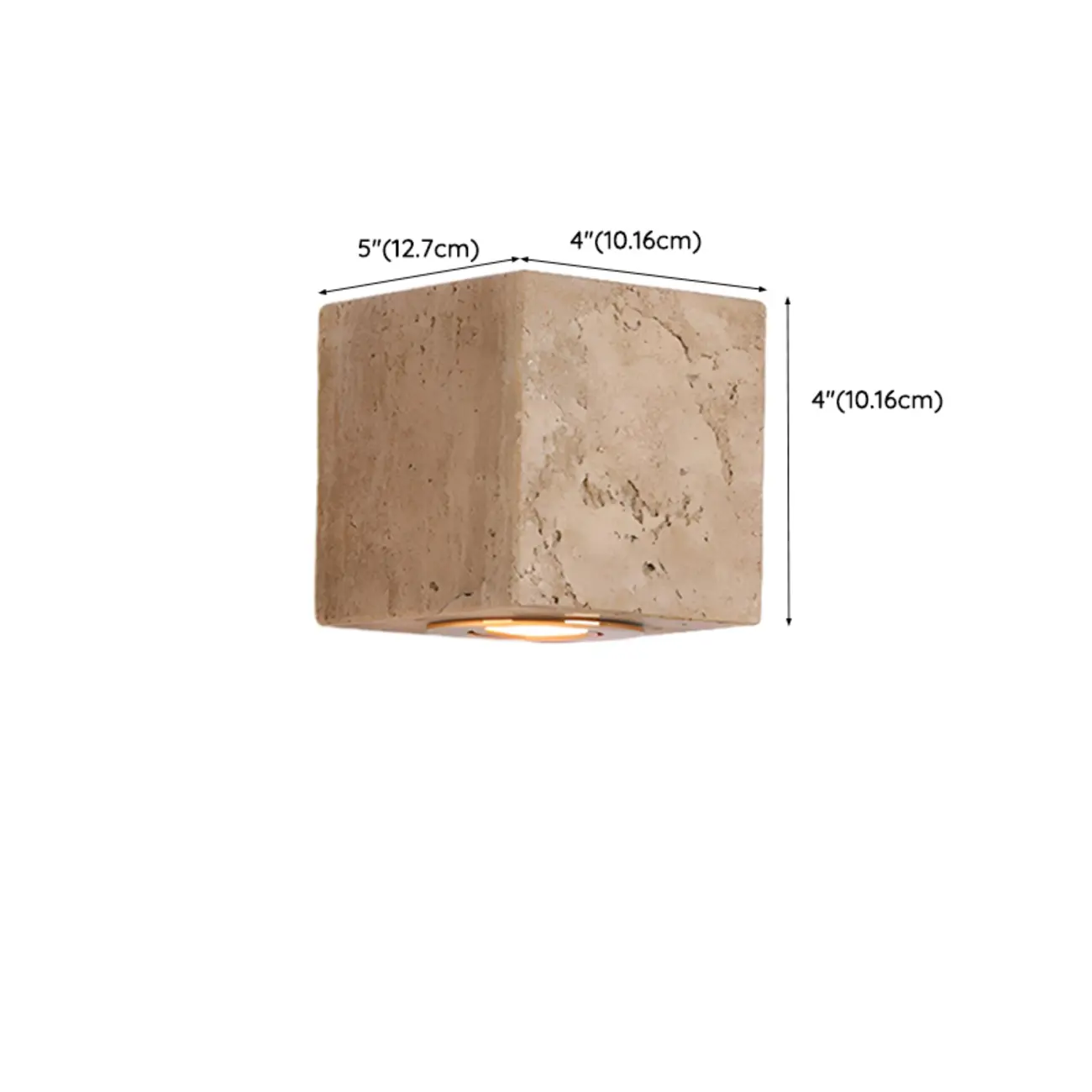 Modern Stone Beige Cube with Globe Wall Sconce #size | homeyfad