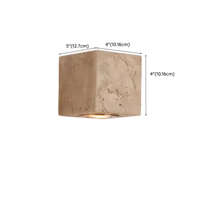 Modern Stone Beige Cube with Globe Wall Sconce #size