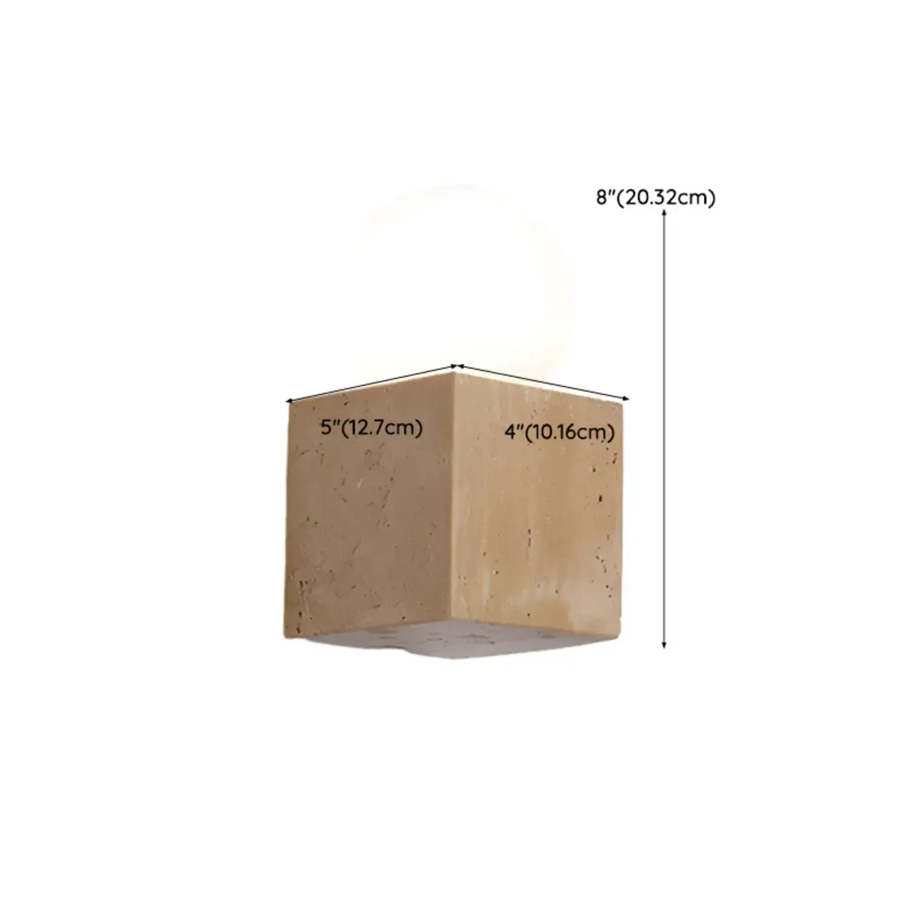 Modern Stone Beige Cube with Globe Wall Sconce Image - 12