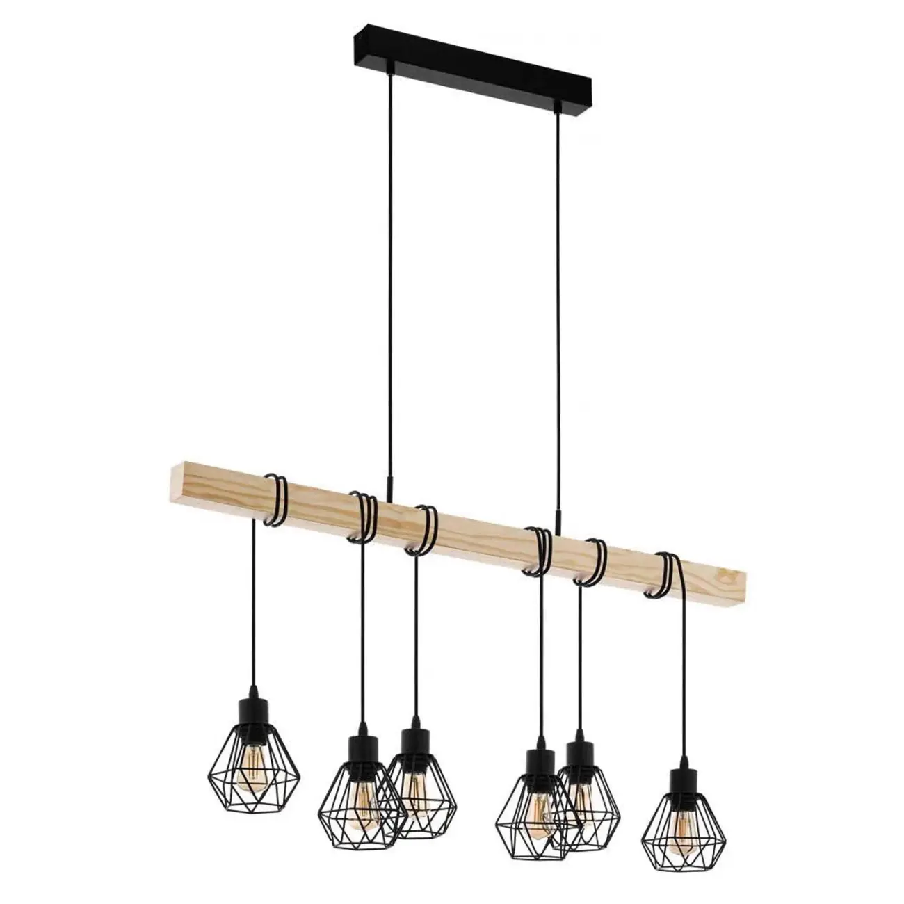 Industrial Black Metal Rhombus Island Light for Kitchen Image - 7 | homeyfad