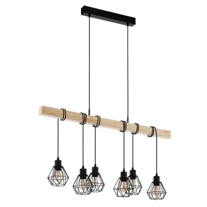 Industrial Black Metal Rhombus Island Light for Kitchen Image - 7