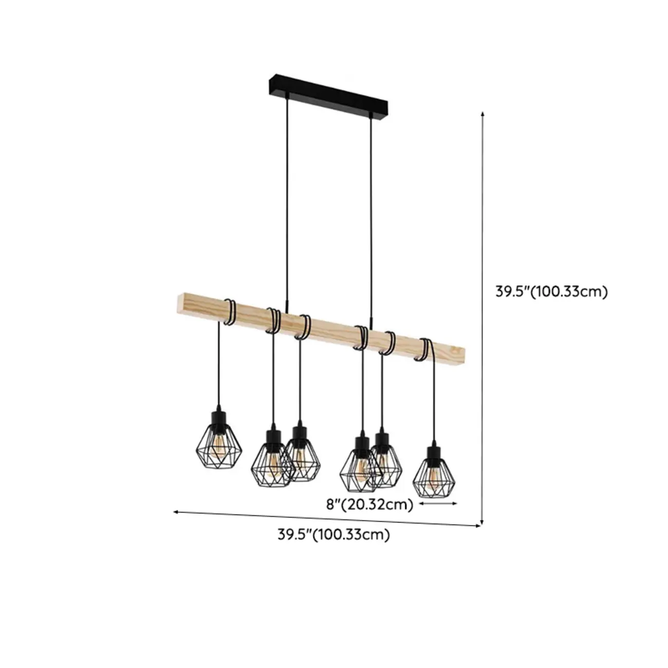 Industrial Black Metal Rhombus Island Light for Kitchen Image - 21 | homeyfad