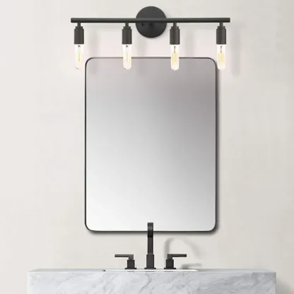 Industrial Black Metal 4-Light Cylinder Vanity Lights Image - 1