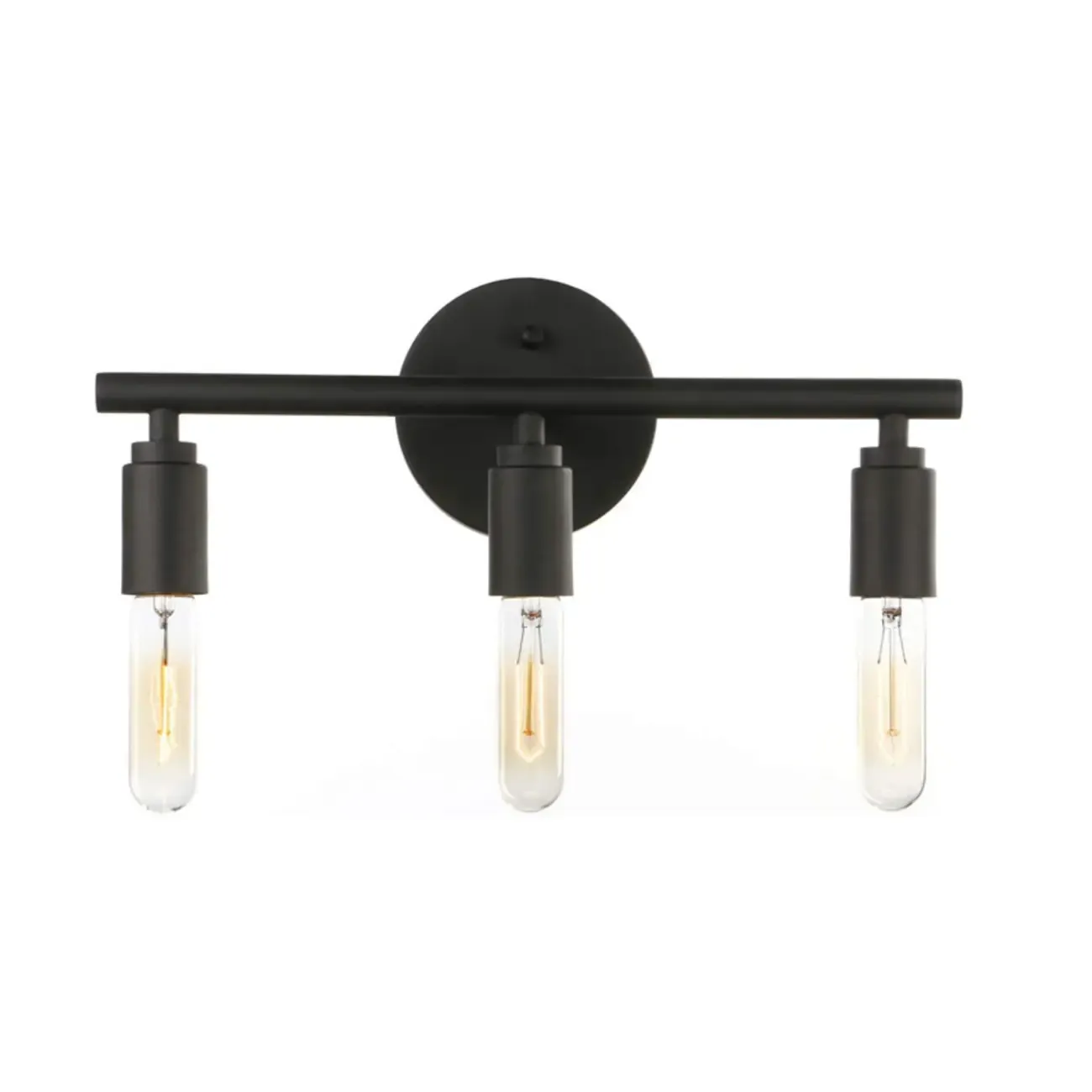 Industrial Black Metal 4-Light Cylinder Vanity Lights Image - 5