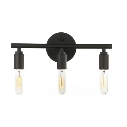 Industrial Black Metal 4-Light Cylinder Vanity Lights Image - 5