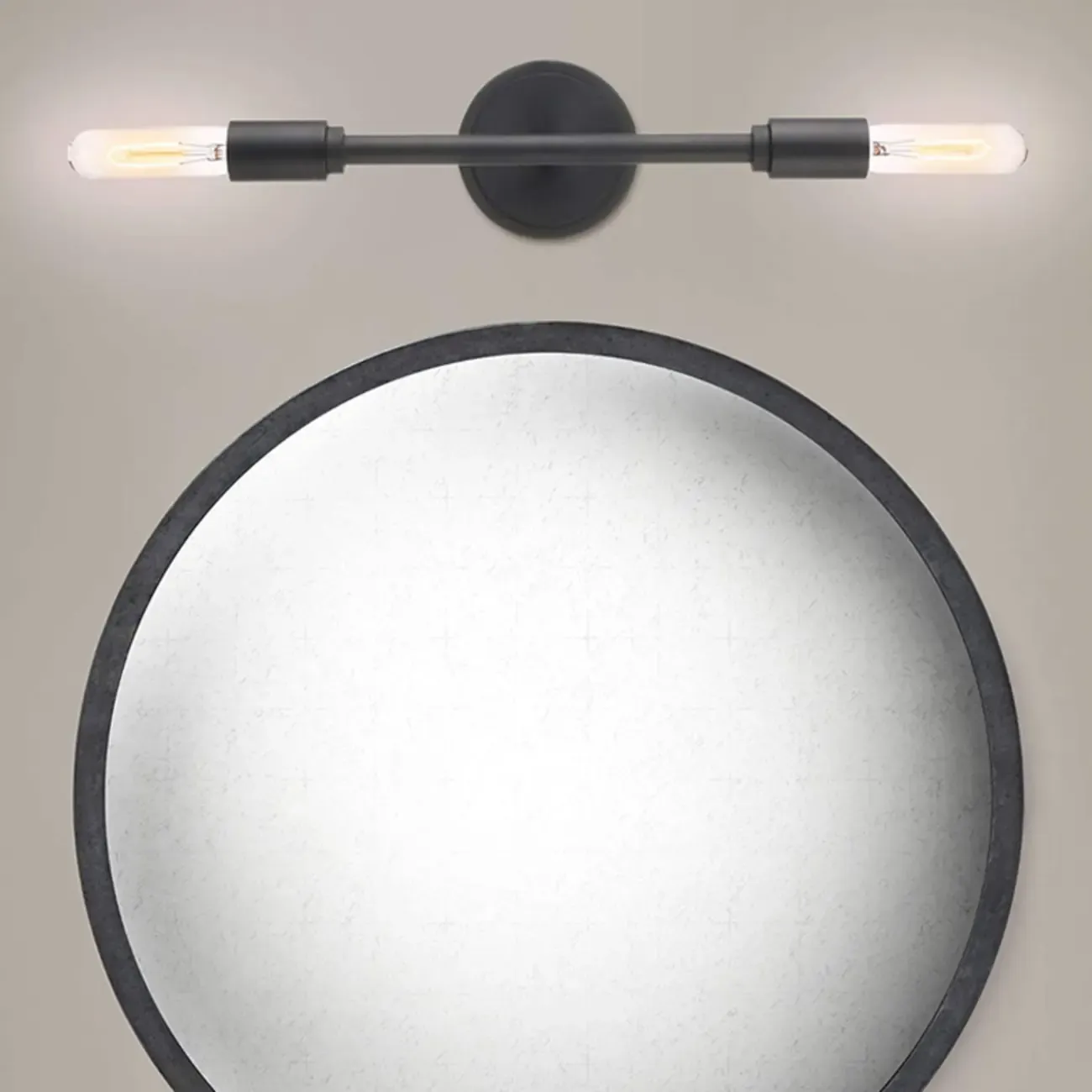 Industrial Black Metal 4-Light Cylinder Vanity Lights Image - 2