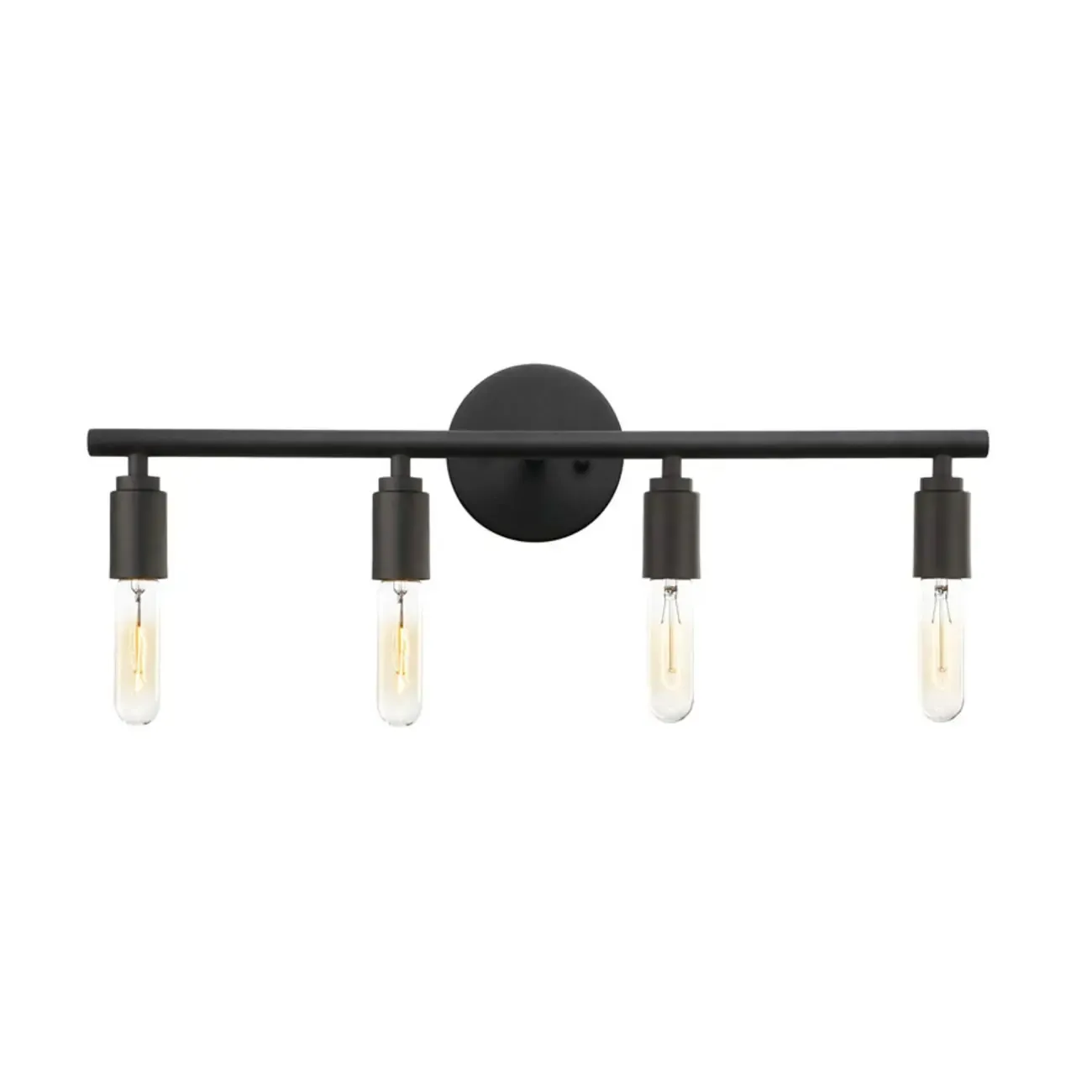 Industrial Black Metal 4-Light Cylinder Vanity Lights Image - 6