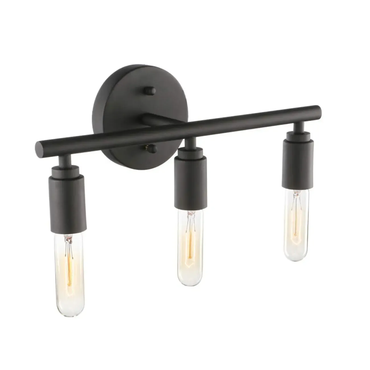 Industrial Black Metal 4-Light Cylinder Vanity Lights Image - 9