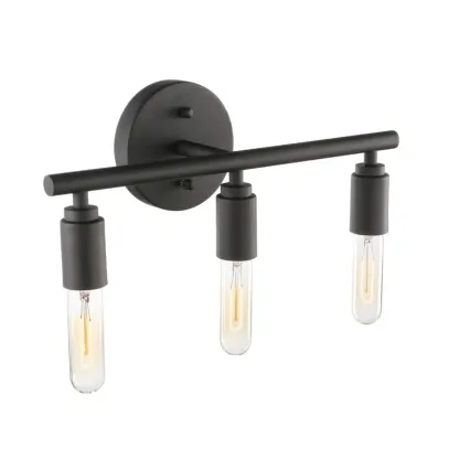 Industrial Black Metal 4-Light Cylinder Vanity Lights Image - 9