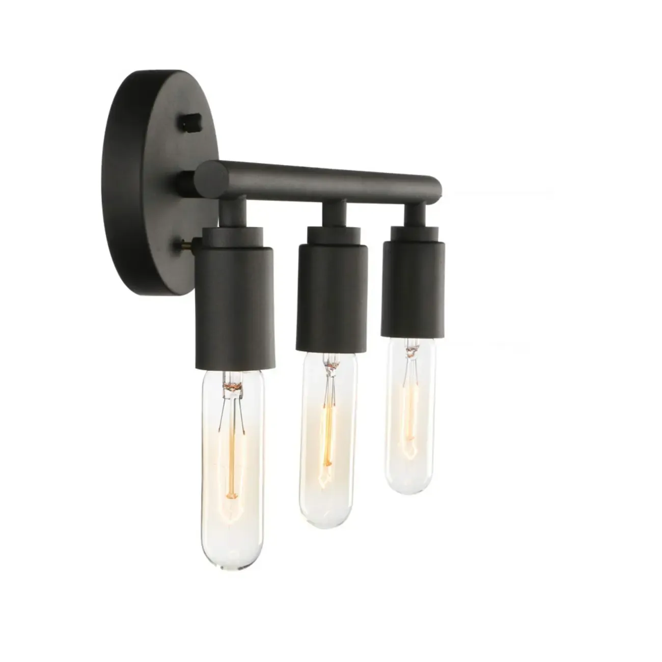Industrial Black Metal 4-Light Cylinder Vanity Lights Image - 10