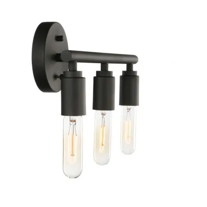 Industrial Black Metal 4-Light Cylinder Vanity Lights Image - 10