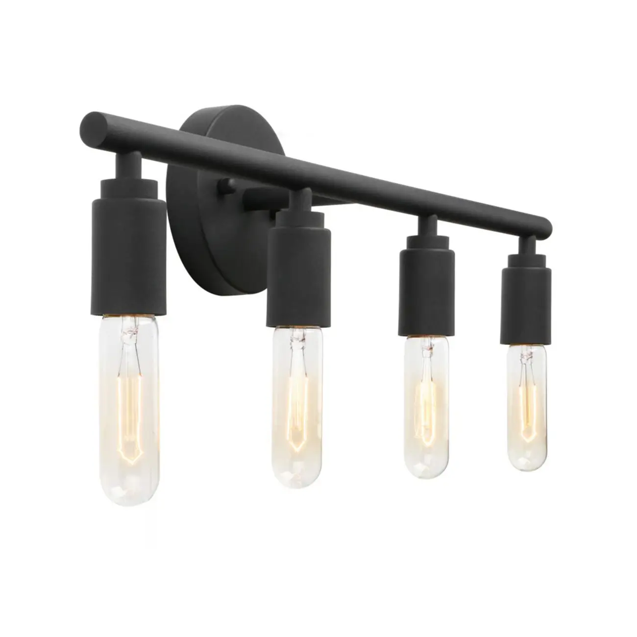Industrial Black Metal 4-Light Cylinder Vanity Lights Image - 11 | homeyfad