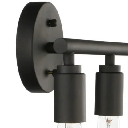 Industrial Black Metal 4-Light Cylinder Vanity Lights Image - 13