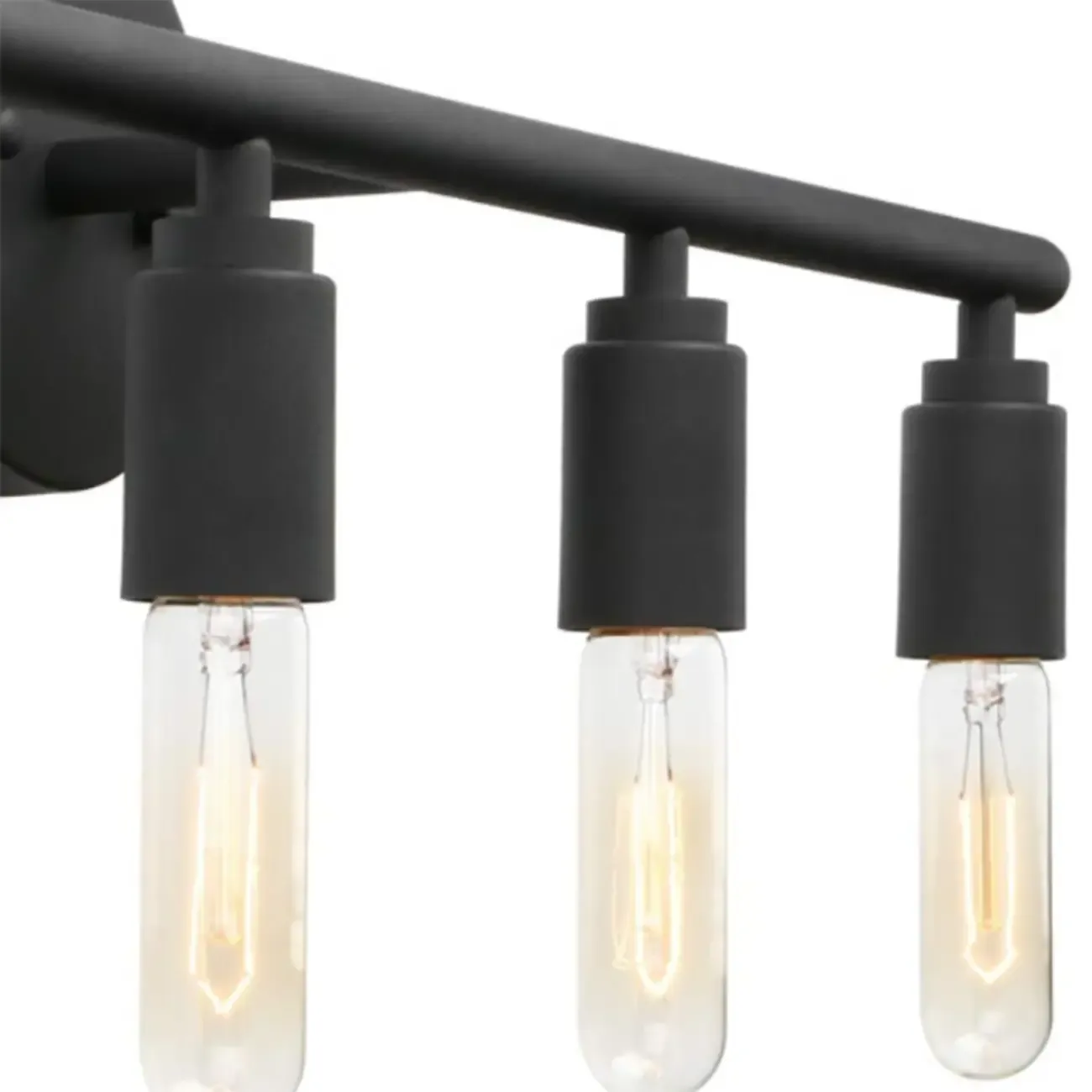 Industrial Black Metal 4-Light Cylinder Vanity Lights Image - 14