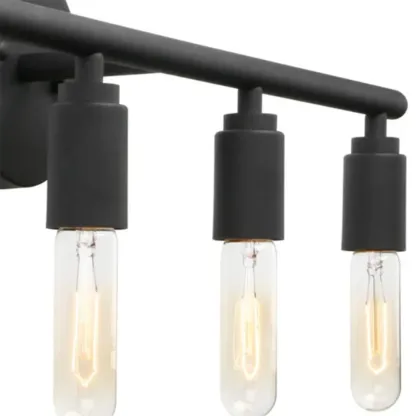 Industrial Black Metal 4-Light Cylinder Vanity Lights Image - 14