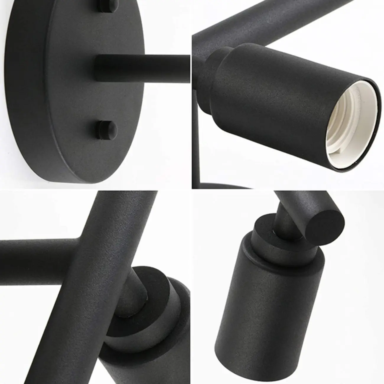 Industrial Black Metal 4-Light Cylinder Vanity Lights Image - 15 | homeyfad