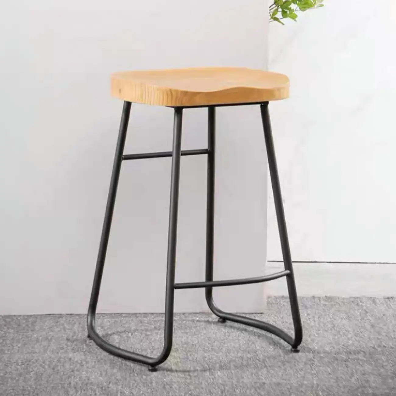 Modern Natural Wood Counter Height Bar Stools Image - 8 | homeyfad