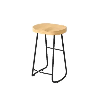 Modern Natural Wood Counter Height Bar Stools Image - 14