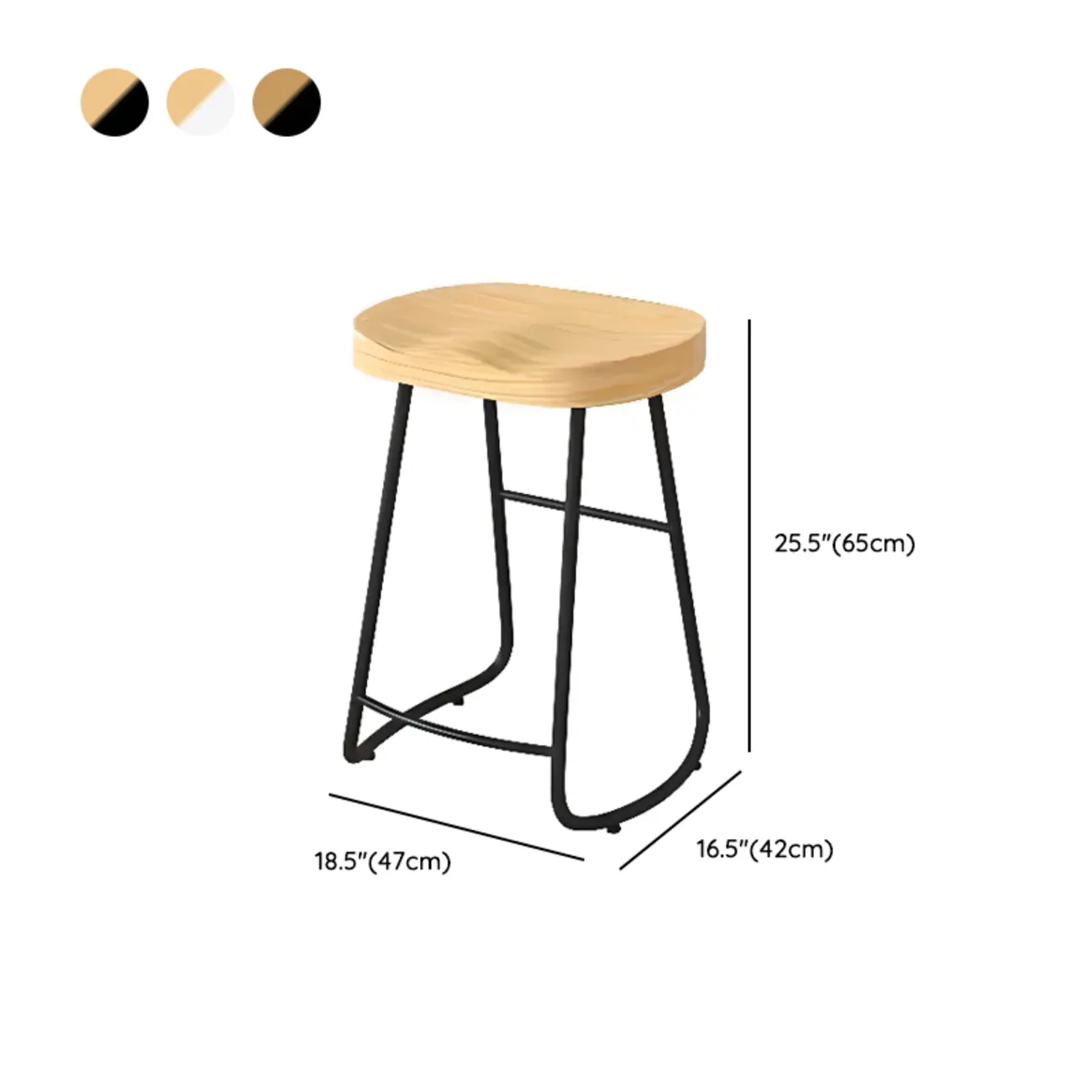Modern Natural Wood Counter Height Bar Stools Image - 18 | homeyfad