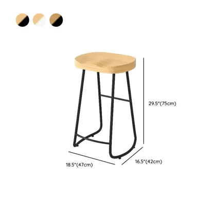 Modern Natural Wood Counter Height Bar Stools Image - 19
