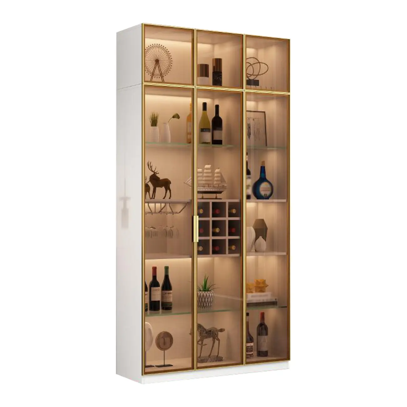 Glam Black Wooden Floor Wine Display Rack Image - 23 | homeyfad