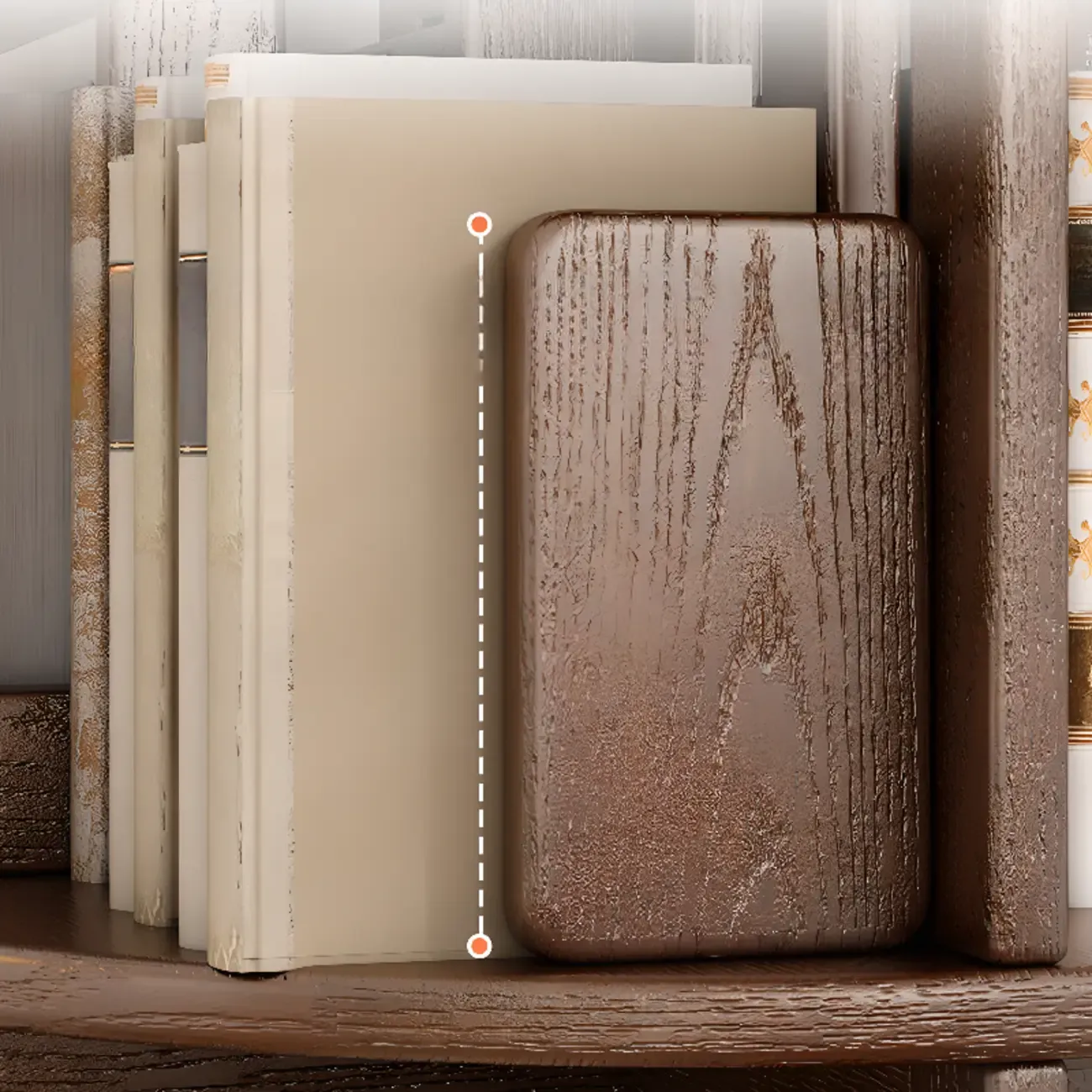 Convenient Cylindrical Rotating Modern Wood Vertical Bookcase Image - 6