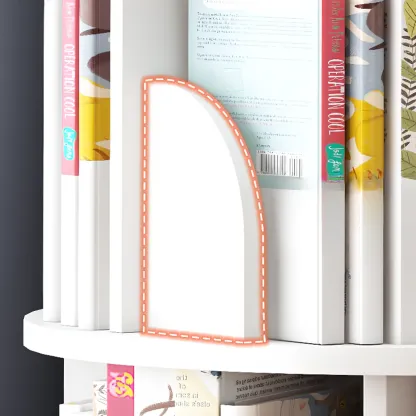 Space-saving Rotating Wood Vertical Corner Bookcase in Multi-Layer Image - 6