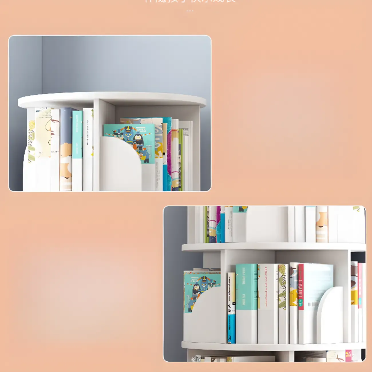 Space-saving Rotating Wood Vertical Corner Bookcase in Multi-Layer Image - 23