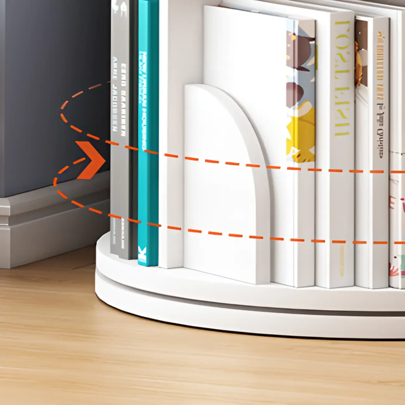 Space-saving Rotating Wood Vertical Corner Bookcase in Multi-Layer Image - 3