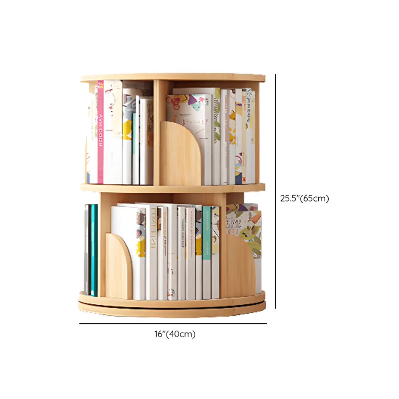 Space-saving Rotating Wood Vertical Corner Bookcase in Multi-Layer #size | homeyfad