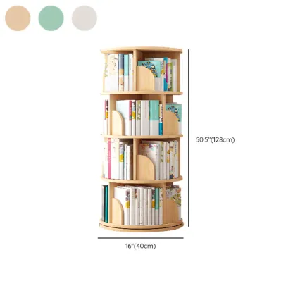 Space-saving Rotating Wood Vertical Corner Bookcase in Multi-Layer Image - 26