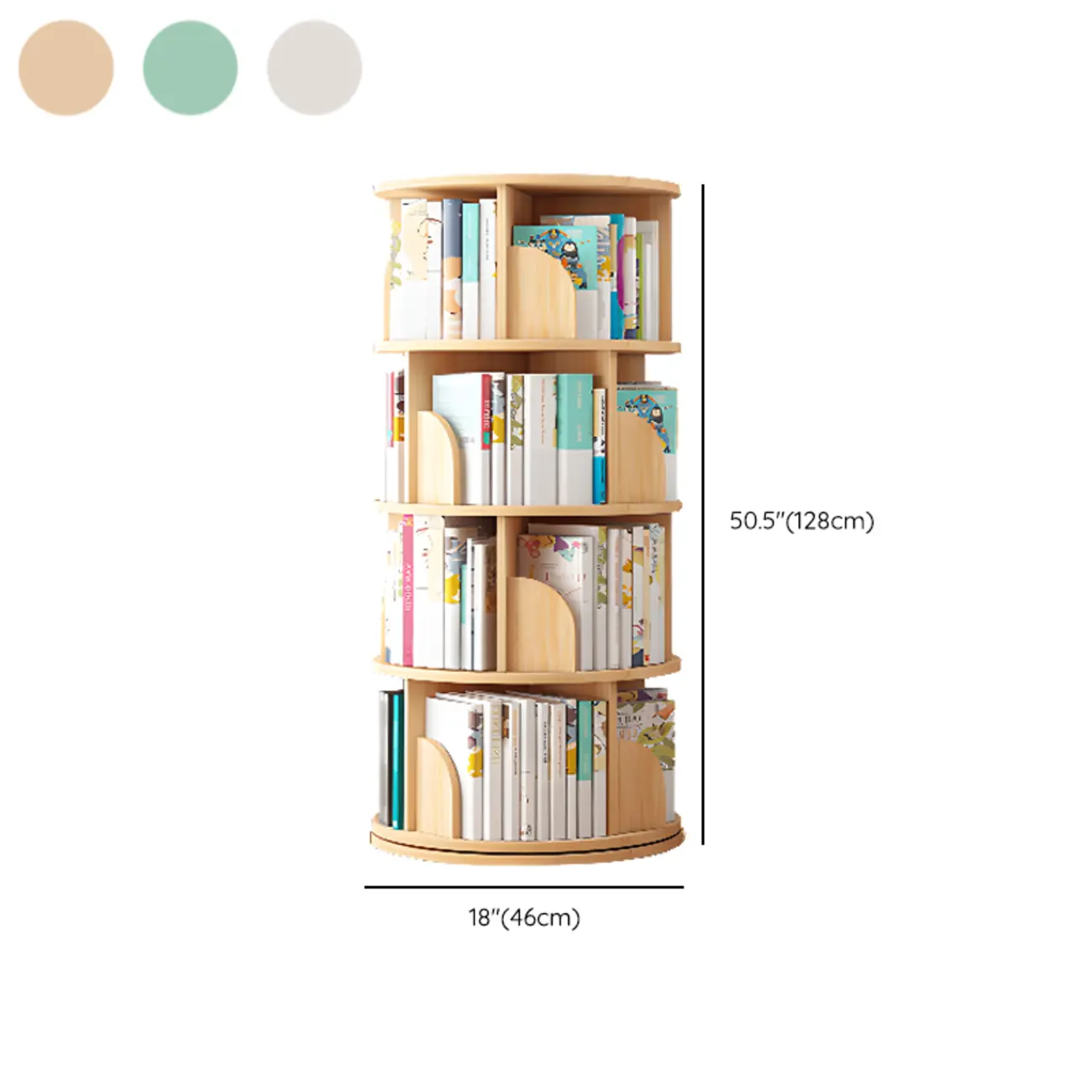 Space-saving Rotating Wood Vertical Corner Bookcase in Multi-Layer Image - 28 | homeyfad