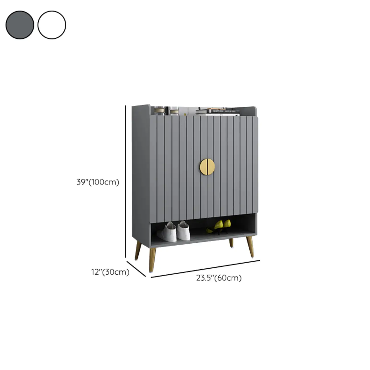 Grey Entryway Shoe Storage Bench with Cushioned Seat Image - 14 | homeyfad