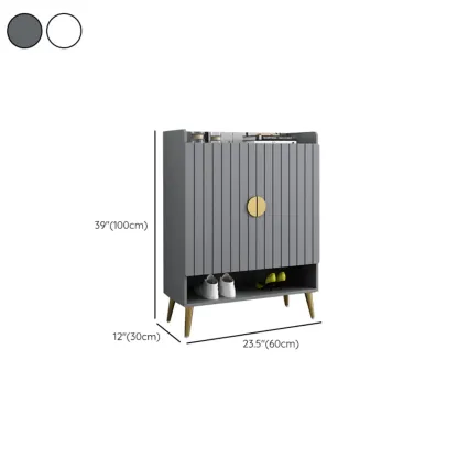 Grey Entryway Shoe Storage Bench with Cushioned Seat Image - 14