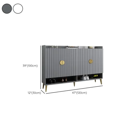 Grey Entryway Shoe Storage Bench with Cushioned Seat Image - 15