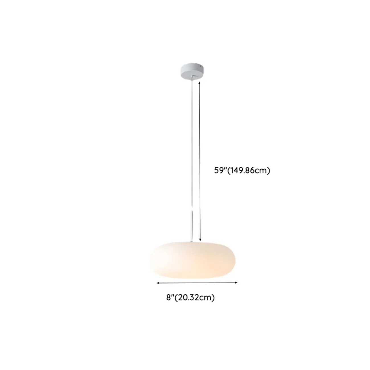 Modern Art Deco Resin Pendant Light with White Shade #size | homeyfad