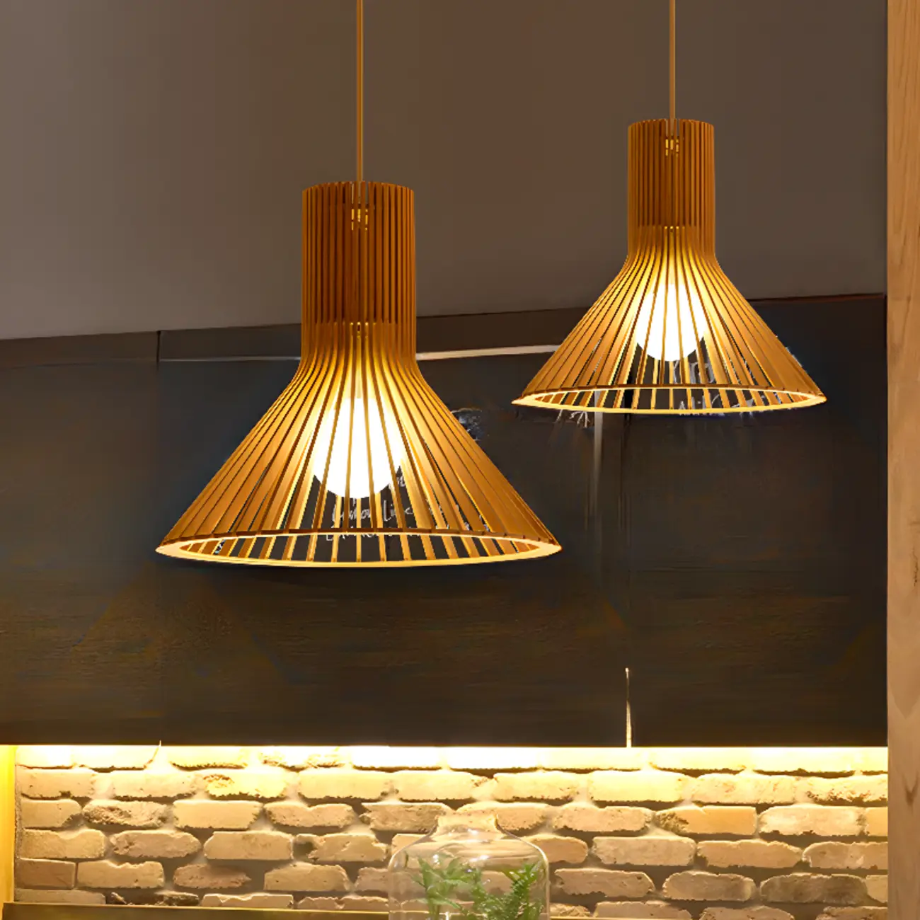 Oriental Adjustable Wood Pendant Light for Kitchen Dining Image - 2 | homeyfad