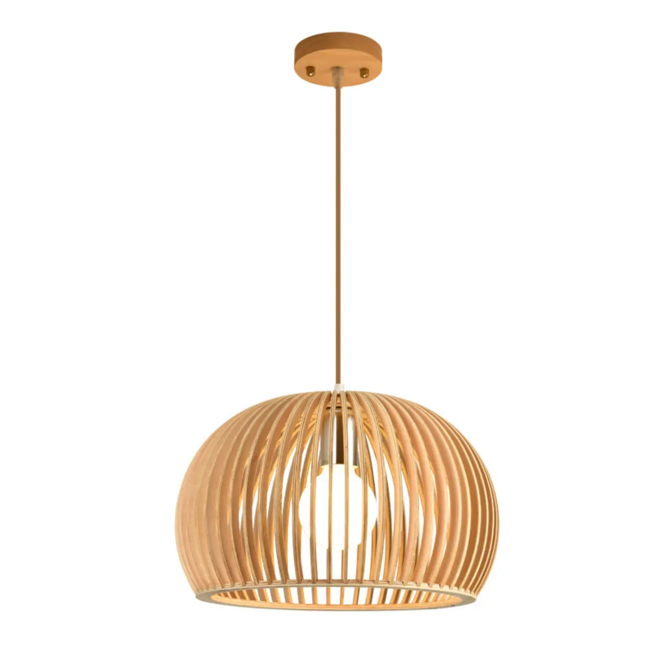 Oriental Adjustable Wood Pendant Light for Kitchen Dining Image - 3 | homeyfad