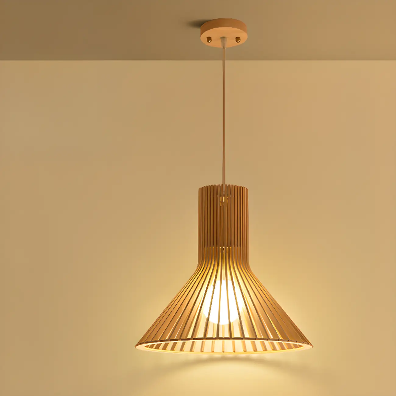 Oriental Adjustable Wood Pendant Light for Kitchen Dining Image - 9 | homeyfad