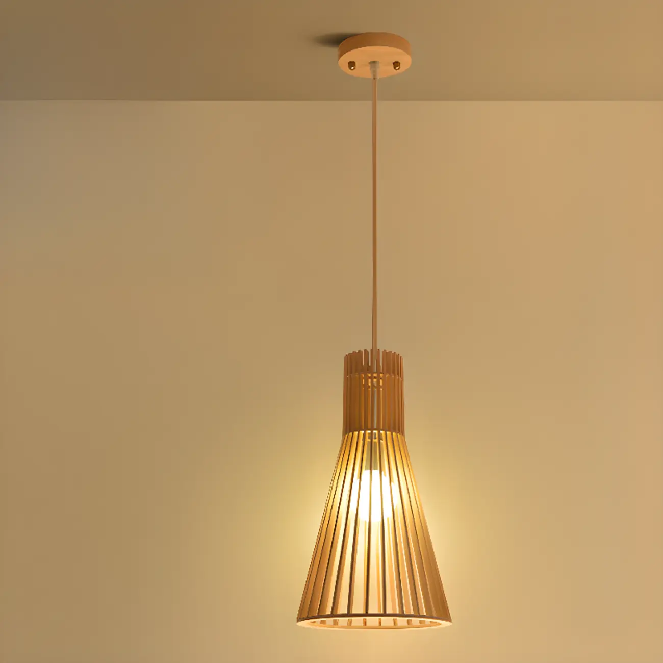 Oriental Adjustable Wood Pendant Light for Kitchen Dining Image - 10 | homeyfad