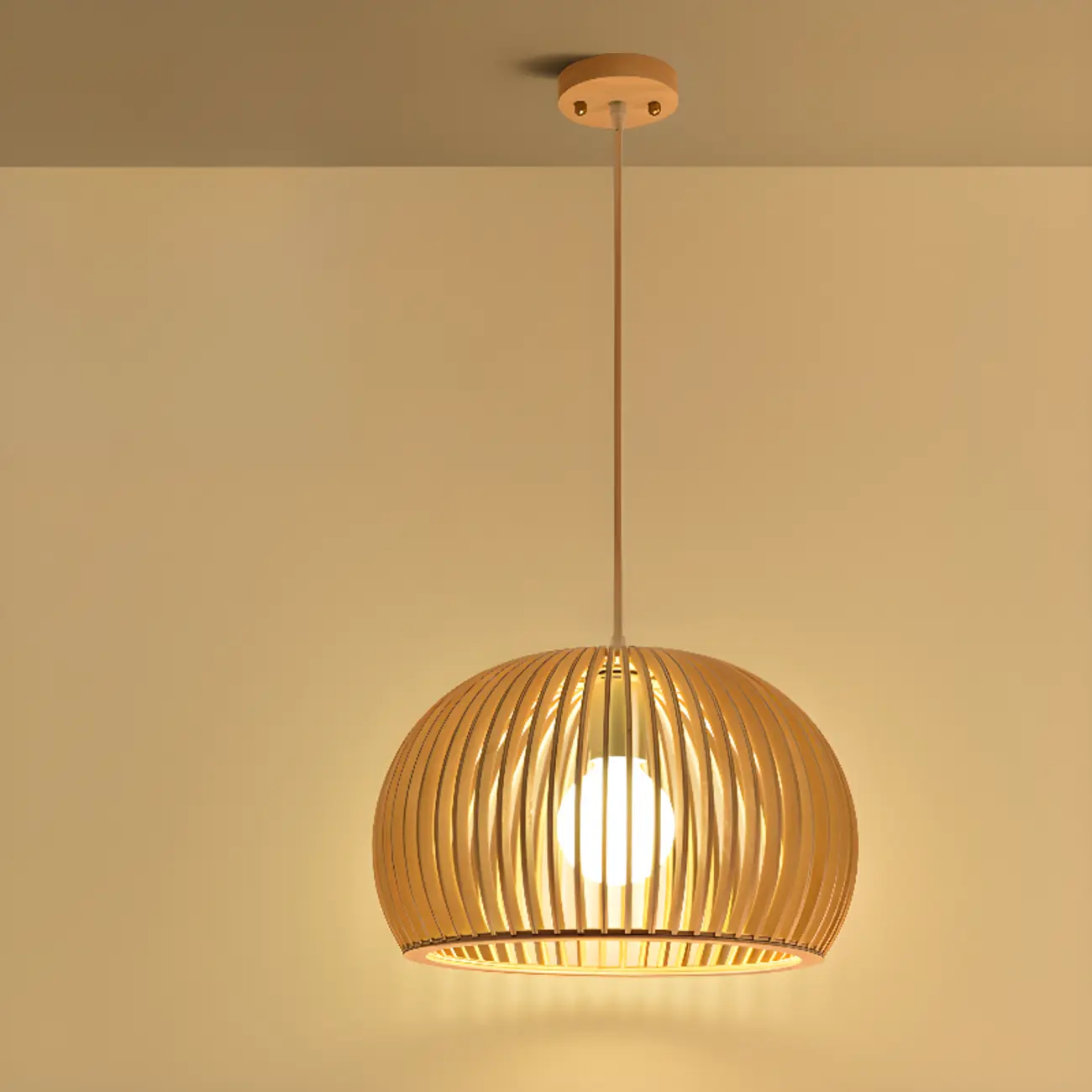 Oriental Adjustable Wood Pendant Light for Kitchen Dining Image - 15 | homeyfad