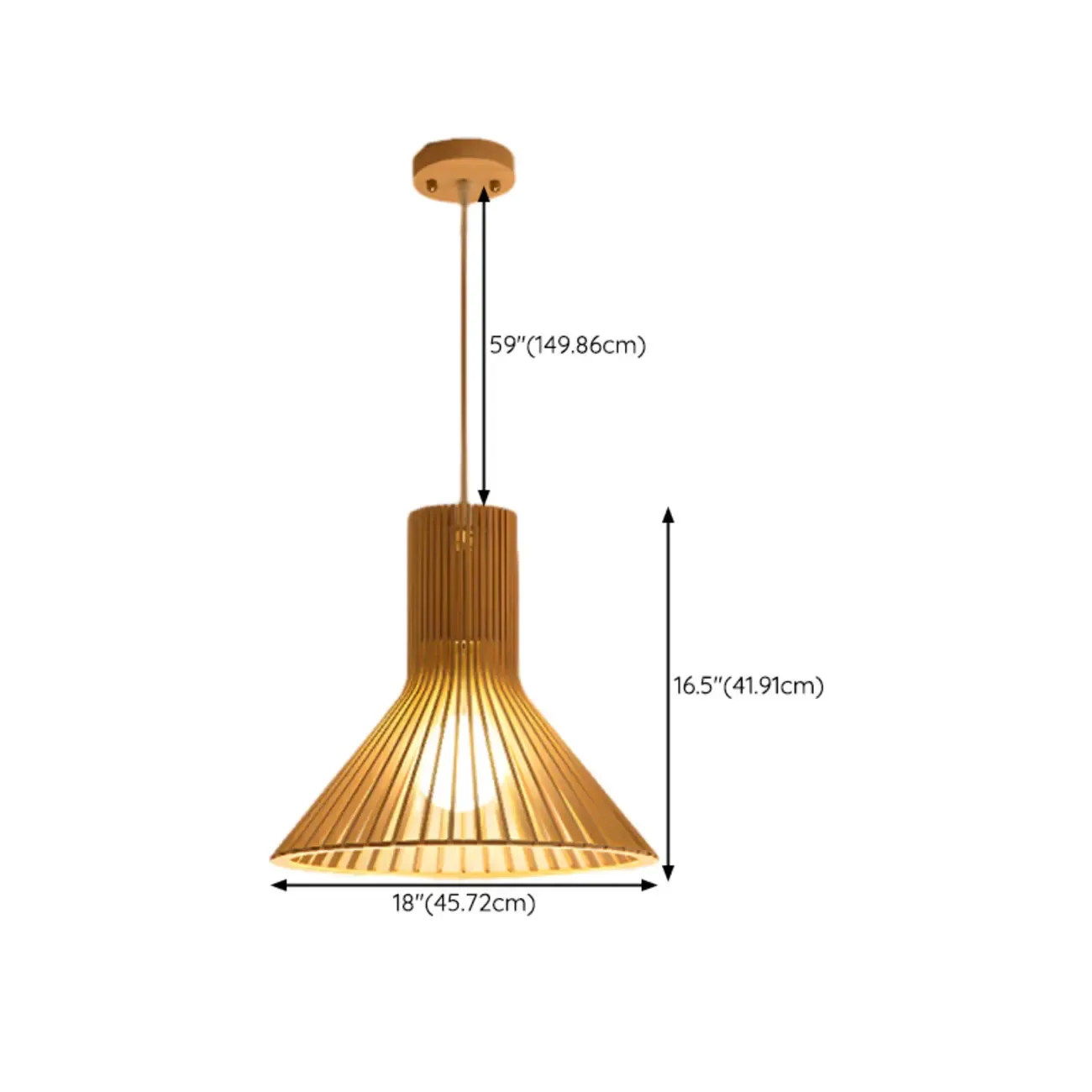 Oriental Adjustable Wood Pendant Light for Kitchen Dining Image - 27