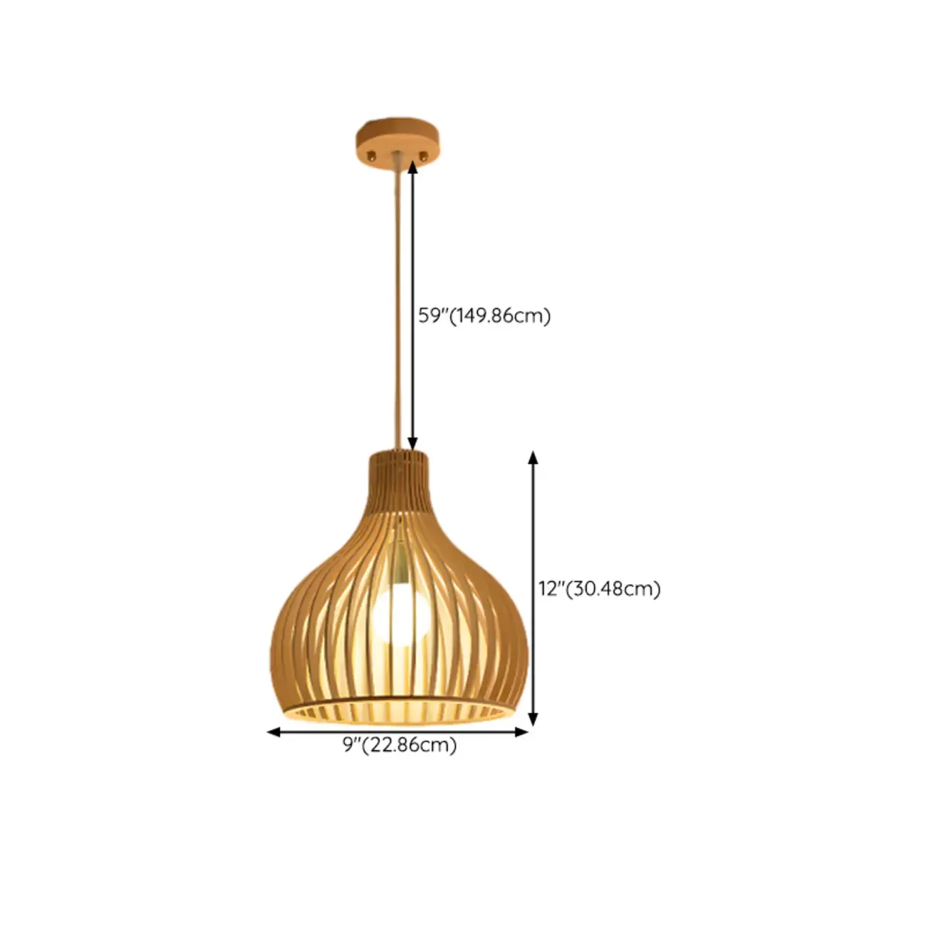 Oriental Adjustable Wood Pendant Light for Kitchen Dining Image - 28